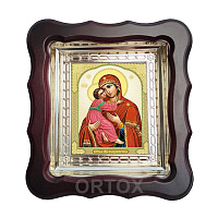 Икона Божией Матери "Владимирская", 20х22 см, фигурная багетная рамка