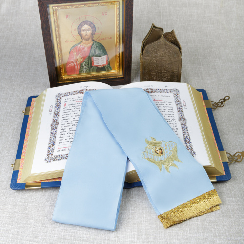 Закладка для Евангелия с вышитым херувимом, 150х13 см фото 13