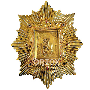 Икона Богородицы "Почаевская" в киоте спускная (киот 50х60 см)