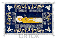 Плащаница Успение Богородицы, синий бархат, вышивка, 120х80 см