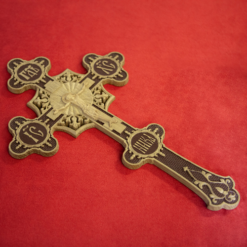 Крест напрестольный деревянный резной, 26х42 см фото 7