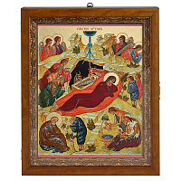 Комплект икон "Двунадесятые праздники" в киоте, 12 икон, 24х30 см, МДФ