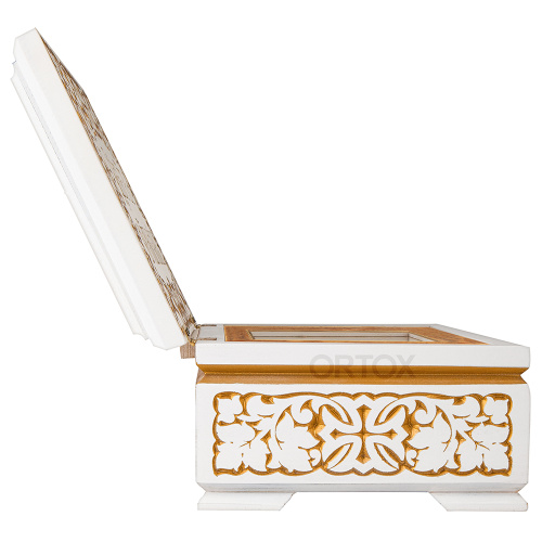 Ковчег для мощей "Суздальский" белый с золотом (патина), 30х20х13 см фото 6