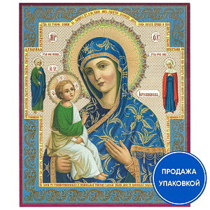 Икона Божией Матери "Иерусалимская", бумага, УФ-лак, 15х18 см (упаковка 10 шт.) (для дома)