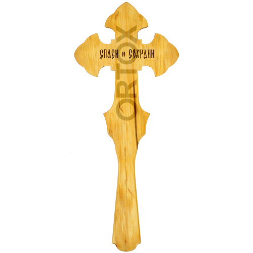 Крест требный криновидный светлый, деревянный, 11,5х27,5 см фото 2