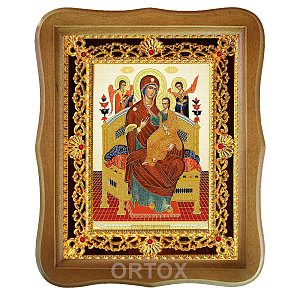 Икона Божией Матери "Всецарица", 22х27 см, фигурная багетная рамка (светлый киот)