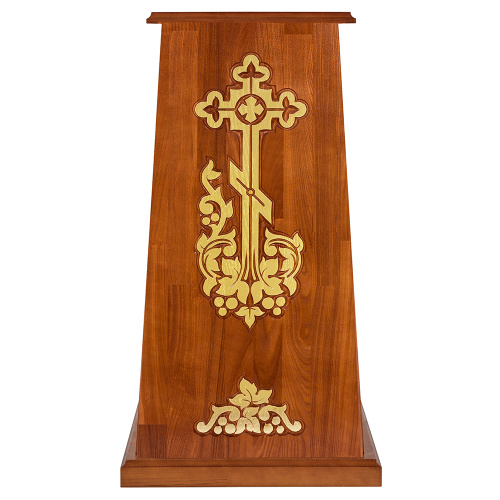 Подставка под хоругвь, крест, икону "Суздальская", цвет "кипарис" с золотом (поталь) фото 2