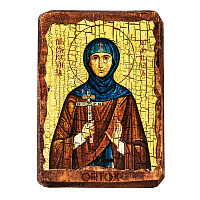 Икона преподобной Евфросинии, княгини Полоцкой, 6,5х9 см, под старину
