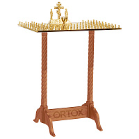 Панихидный стол на 70-100 свечей "Курский", цвет "кипарис", колонны