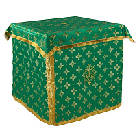 Облачение на престол с пеленой, шелк "Святительский", зеленое с золотом