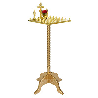 Панихидный стол на 36-50 свечей "Курский" позолоченный, колонна