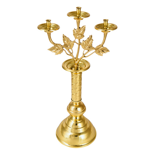 Подсвечник настольный на 3 свечи, латунь, 21х42 см, У 3-2997