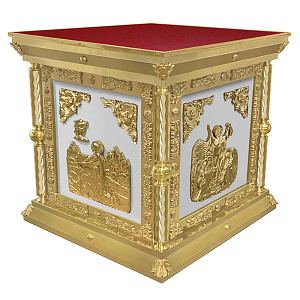 Облачение на престол "Сионское", литье, высота 105 см (90х90х105 см, синяя ткань)