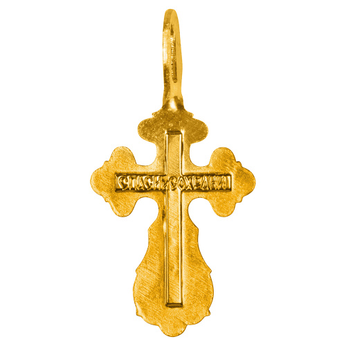 Нательный крестик №6, гальванический, 1,6х3,6 см, золотистый фото 7