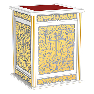 Облачение на престол "Суздальское" белое с золотом (поталь), высота 105 см (80х80х105 см красная ткань)