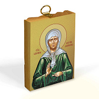 Икона блаженной Матроны Московской на деревянной основе, на холсте с золочением