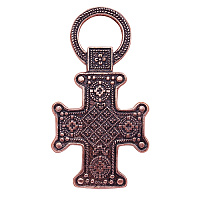 Крест нательный с орнаментом, медь, 2,9х5,5 см