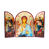 Складень тройной с ликами Ангела Хранителя, Архангелов Михаила и Гавриила, 17х23 см
