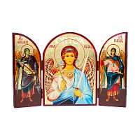 Складень тройной с ликами Ангела Хранителя, Архангелов Михаила и Гавриила, 17х23 см