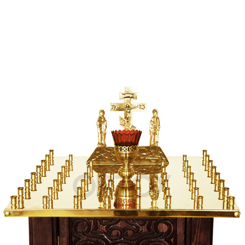 Панихидный стол на 50 свечей "Ивановский" темный, 50х50 см, резьба фото 7