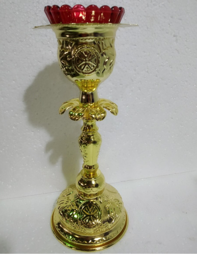 Лампада напрестольная, цинковый сплав, 12х27 см, №2, У 55-0428 фото 2