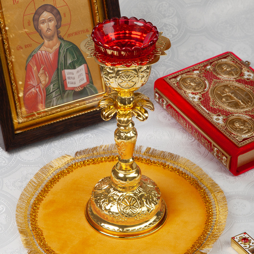 Лампада напрестольная, цинковый сплав, 12х27 см фото 2 Лампада напрестольная, цинковый сплав, 12х27 см фото 2