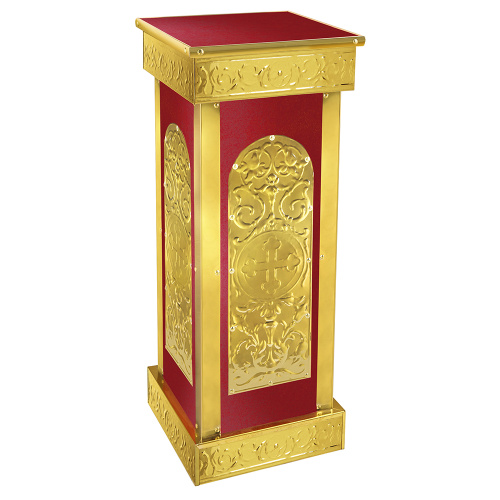 Подставка церковная "Синайская", чеканка, 35х35х90 см