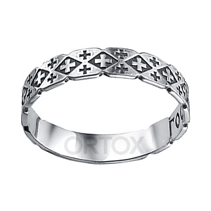 Серебряное кольцо, штамп (размер 20)