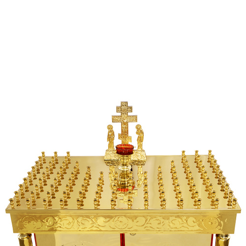 Панихидный стол на 100 свечей "Иерусалимский", колонны, чеканка, 85х50х92 см фото 5