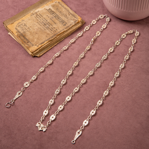 Цепь для наперсных крестов и панагий из ювелирного сплавав серебрении №3 фото 2