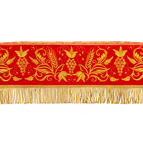 Пелена на престол красная с золотой вышивкой, парча, 130х130 см фото 4