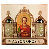 Набор ароматов с иконой великомученика и целителя Пантелеимона, в индивидуальной подарочной упаковке, 2 шт. по 10 мл, У-0877