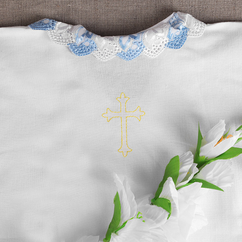 Рубашка для крещения из фланели, размер 56-62 фото 4