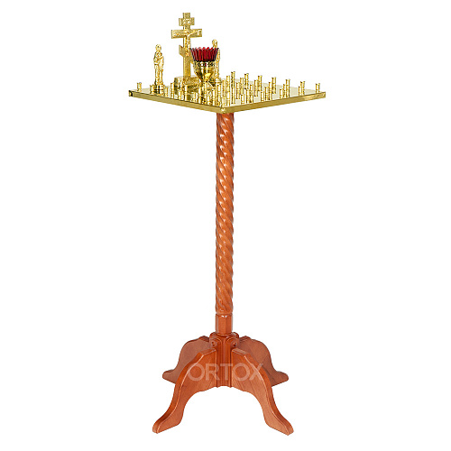 Панихидный стол на 36-50 свечей "Курский", цвет "кипарис", колонна