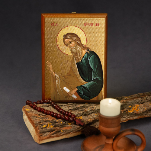 Икона пророка Илии на деревянной основе, цвет "кипарис", на холсте с золочением фото 3 Икона пророка Илии на деревянной основе, цвет "кипарис", на холсте с золочением фото 3