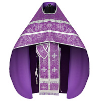 Иерейское облачение, парча "Афон", фиолетовое с серебром