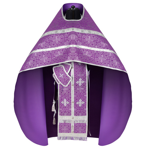Иерейское облачение, парча "Афон", фиолетовое с серебром