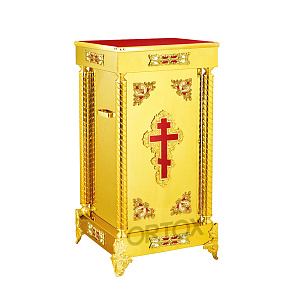 Подставка церковная "Вифлеемская" 50х50х97 см, литье, эмаль (красная ткань)
