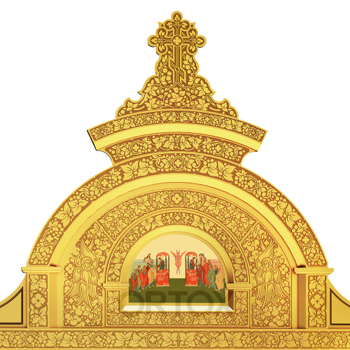 Иконостас "Владимирский" одноярусный, позолоченный, 690х470х40 см фото 7