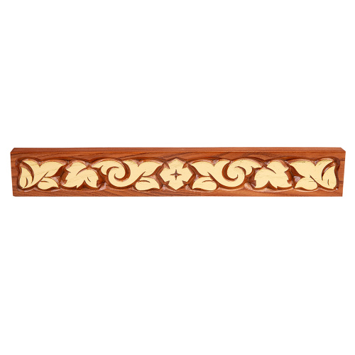 Полочка для икон "Суздальская" прямая, цвет "кипарис" с золотом (поталь) фото 4