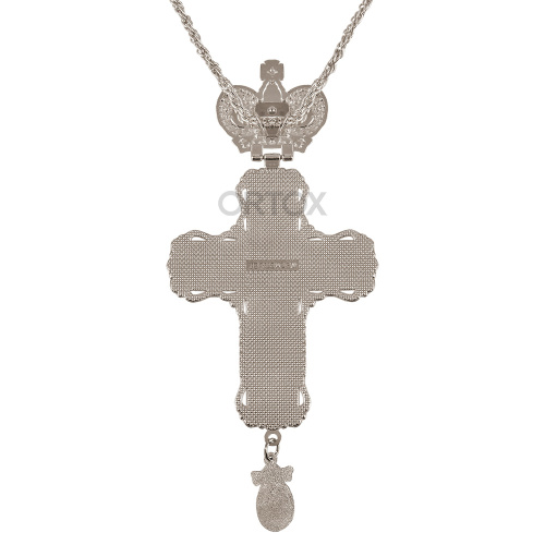 Крест наперсный латунный с цепью, 8х18,5 см фото 2