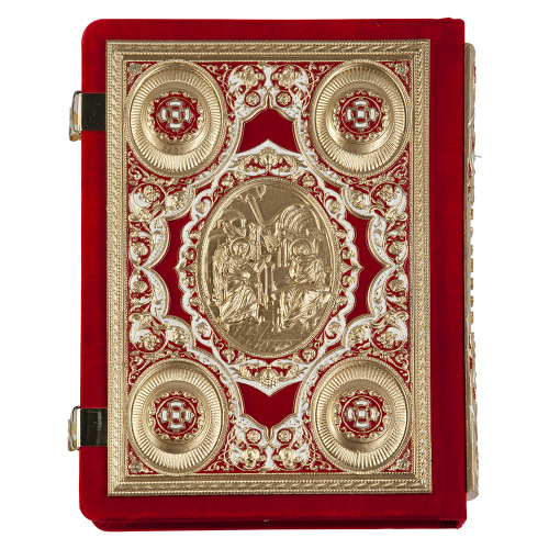 Апостол красный, оклад "под золото", бархат, эмаль, 23х30 см фото 7 Апостол красный, оклад "под золото", бархат, эмаль, 23х30 см фото 7