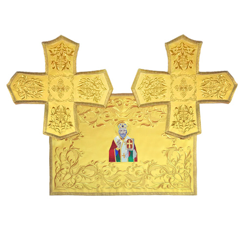 Покровцы и воздух, закладка для Евангелия вышитые желтые, шелк фото 3