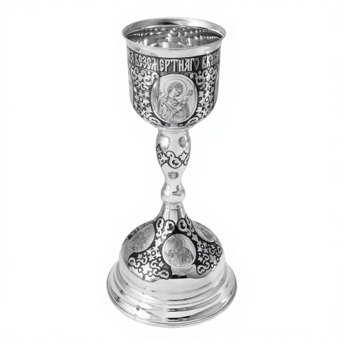 Потир серебряный, ручная гравировка, оксидирование фото 3 Потир серебряный, ручная гравировка, оксидирование фото 3