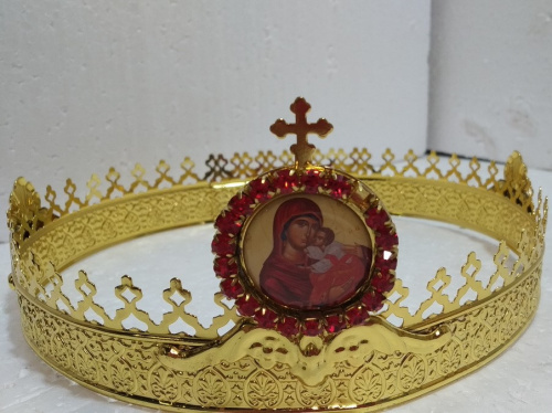 Венцы венчальные, пара, с камнями, высота 8 см, №1, У 55-0016 фото 5