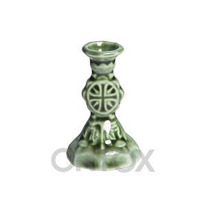 Подсвечник настольный керамический "Рождественский", 3х5 см (зеленый)