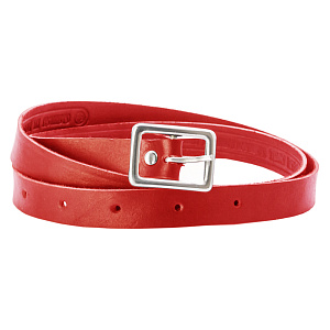 Ремень женский кожаный с молитвой Честному Кресту и Иисусовой молитвой, ширина 1,7 см (красный)