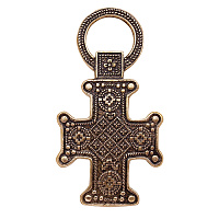Крест нательный с орнаментом, латунь, 2,9х5,5 см
