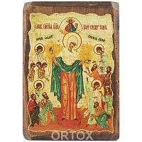 Икона Божией Матери "Всех скорбящих радость", 6,5х9 см, под старину