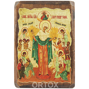 Икона Божией Матери "Всех скорбящих радость", 6,5х9 см, под старину (под старину)